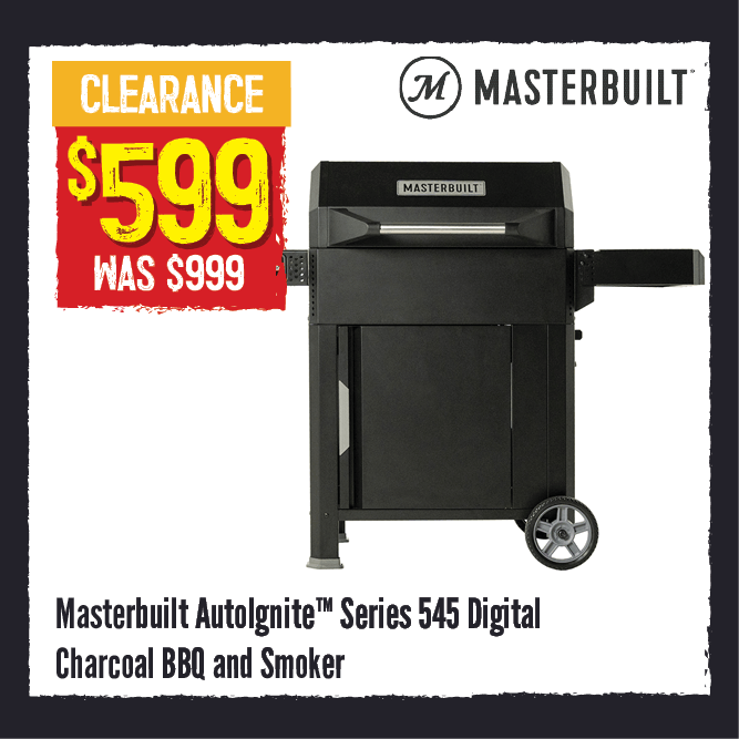 Now $599 Was $999 Masterbuilt Autoignite Series 545 Digital Charcoal BBQ and Smoker