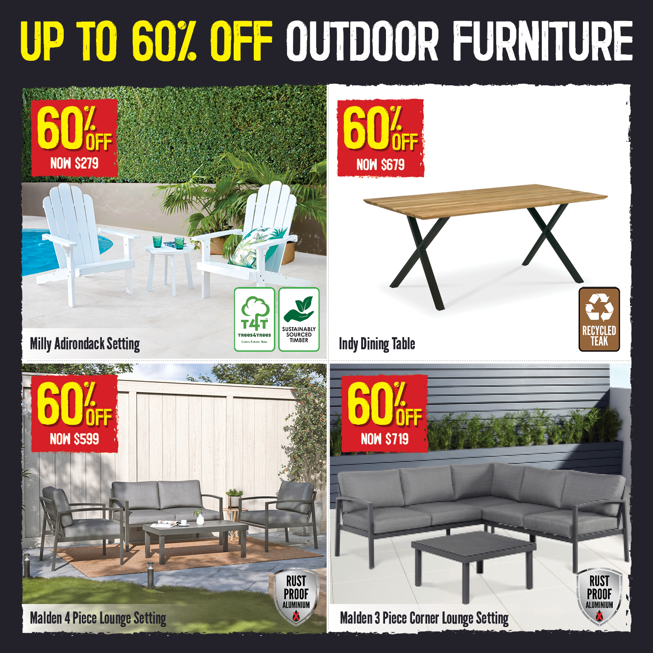 Up To 60% Off Outdoor Furniture