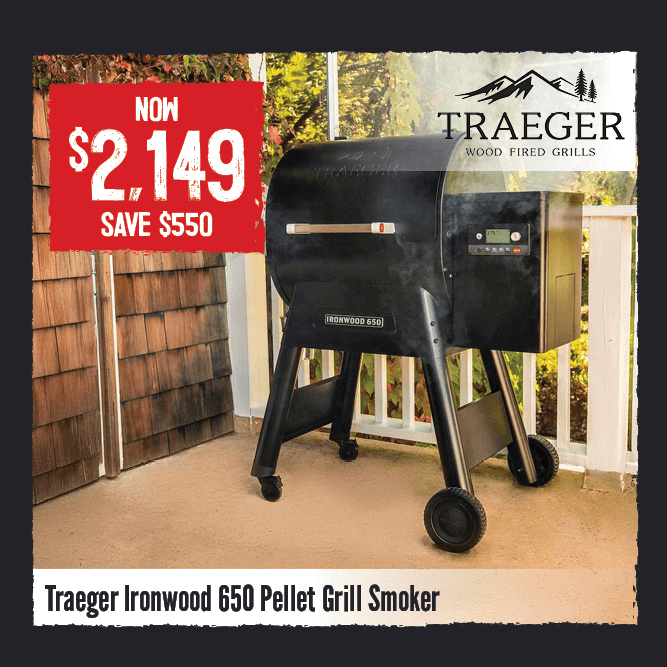 Now $2149 Save $550 Traeger Ironwood 650 Pellet Grill Smoker