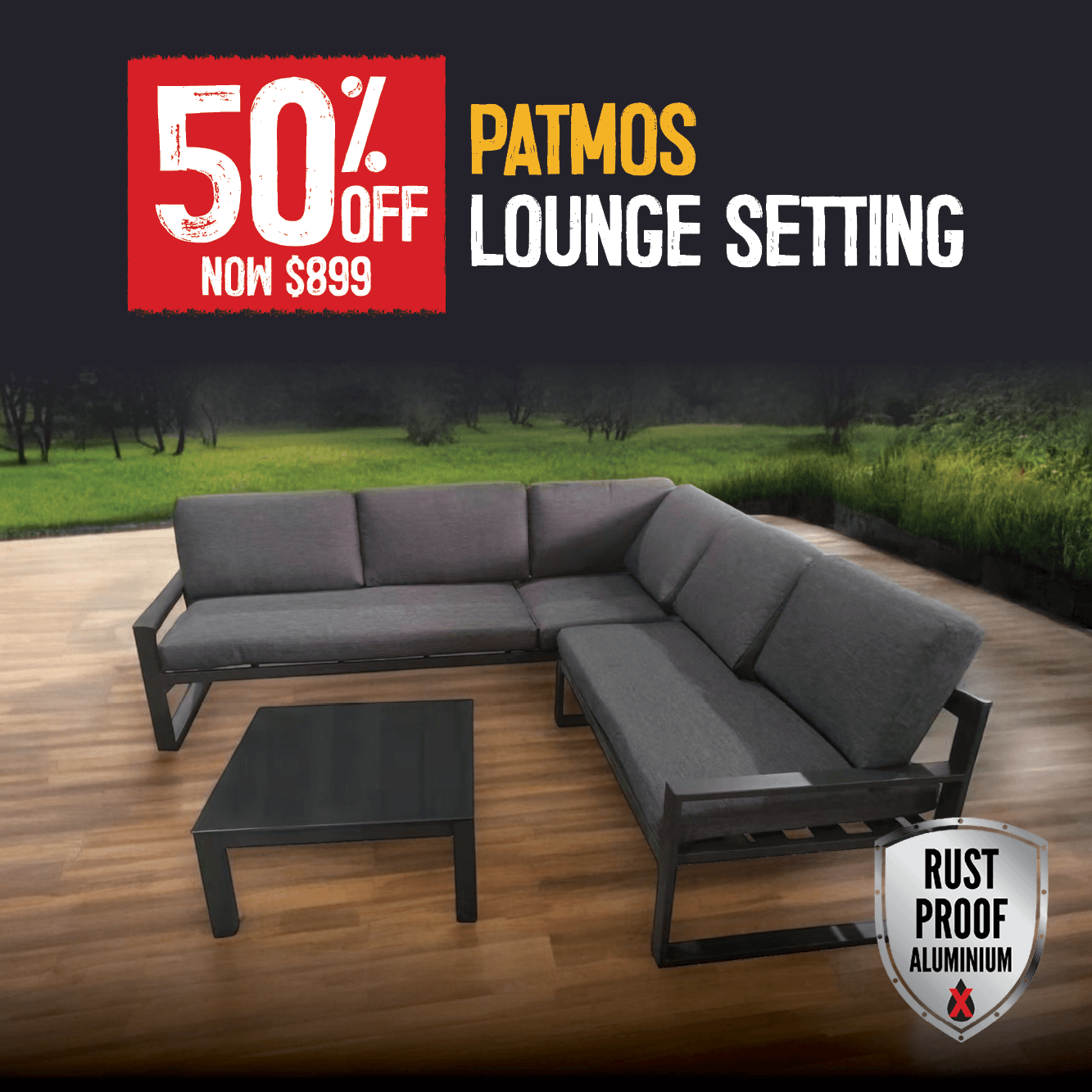 Now $899 50% Off Patmos Lounge Setting