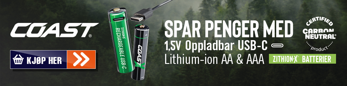 COAST 1.5V genopladelige batterier