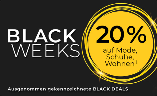 Bild: BLACK WEEKS – 20% auf Mode, Schue und Wohnen