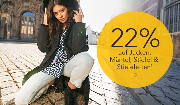 Bild: 22% Rabatt auf Jacken, Mäntel, Stiefel und Stiefeletten