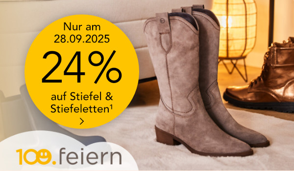 Bild: Nur am 28.09.2025 – 24% auf Stiefel und Stiefeletten¹