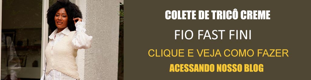 Colete de Tricô Creme com Fio Fast Fini