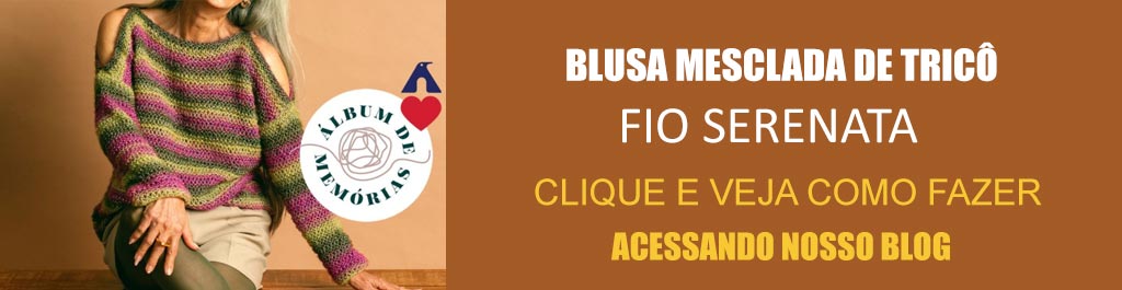 Receita Blusa Mesclada de Tricô com o Fio Serenata