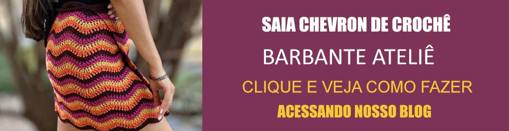 Receita Saia Chevron de Crochê com o Barbante Ateliê