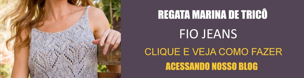 Receita Regata Marina de Tricô com o Fio Jeans