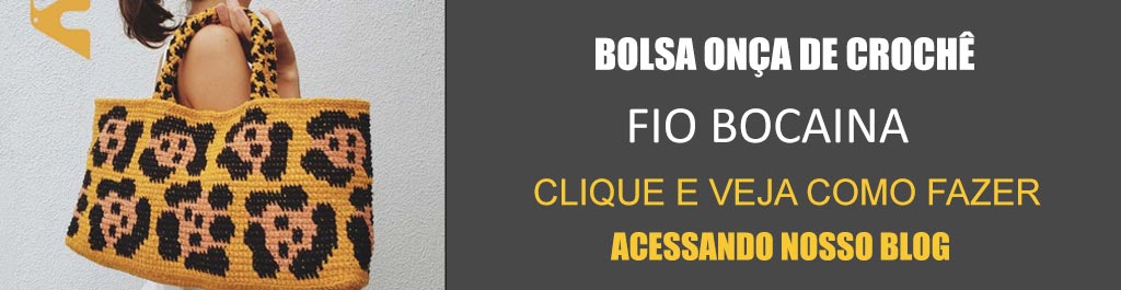 Bolsa Onça de Crochê com o Fio Bocaina