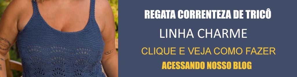 Receita Regata Correnteza de Tricô com a Linha Charme