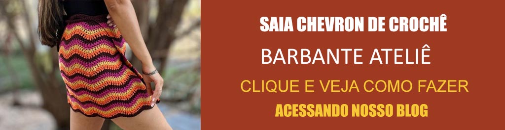 Receita Saia Chevron de Crochê com o Barbante Ateliê