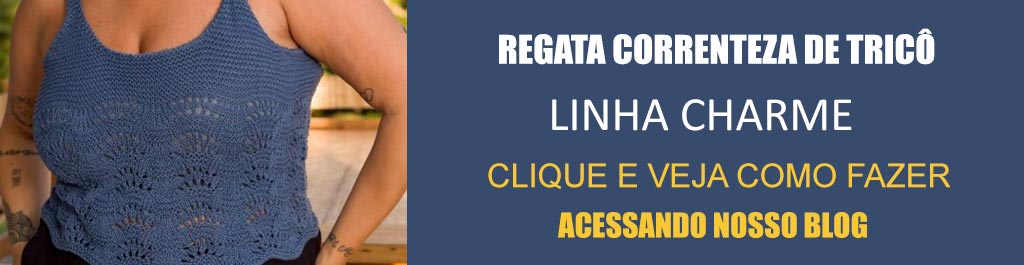 Receita Regata Correnteza de Tricô com a Linha Charme