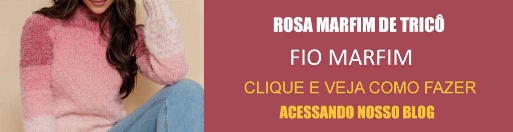 Blusa Rosa Marfim de Tricô com o Fio Marfim