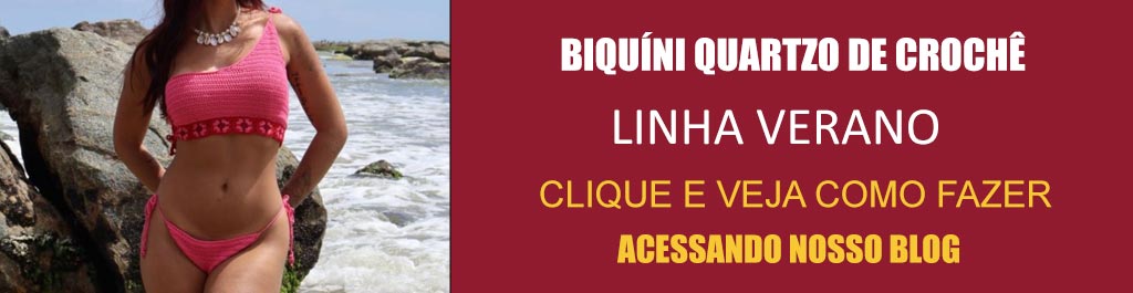 Aula Biquíni Quartzo de Crochê com a Linha Verano