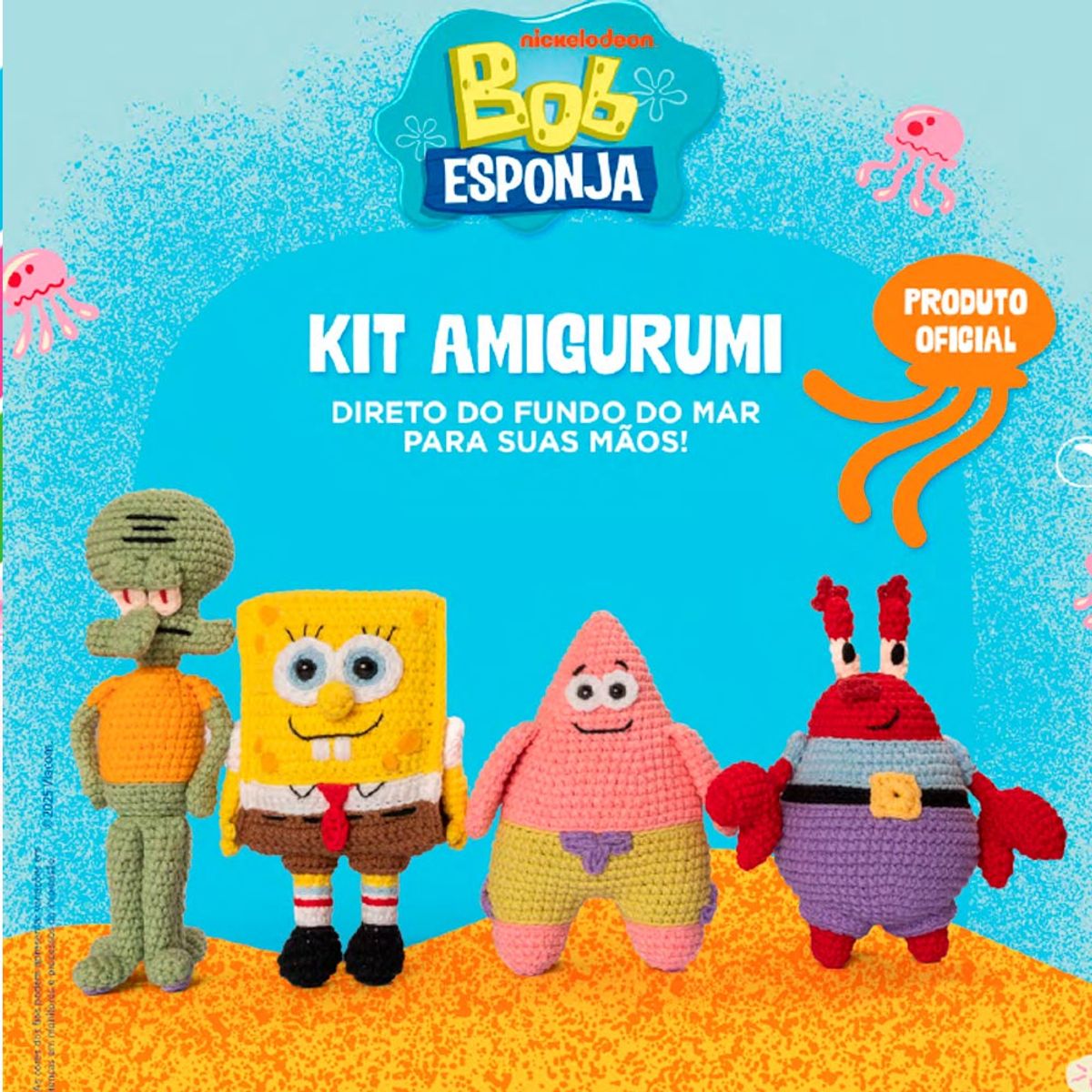 Kit Amigurumi Bob Esponja e Amigos