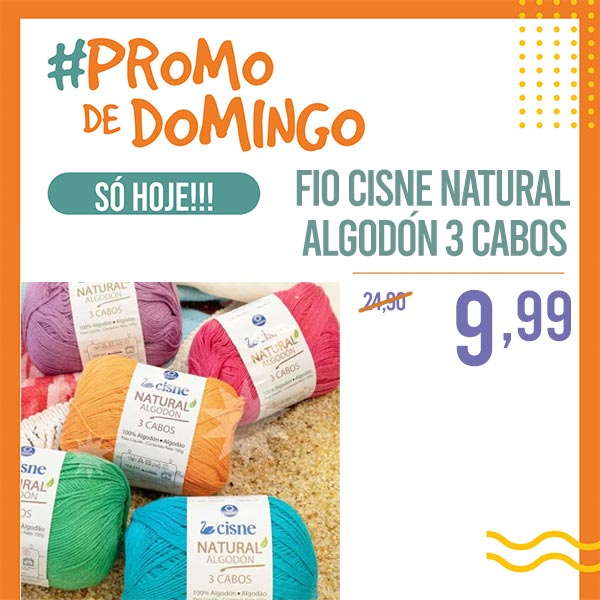 Fio Cisne Natural Algodón 3 Cabos