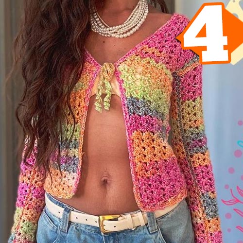 Receita Cardigã Alegria de Crochê com o Fio Tulipa