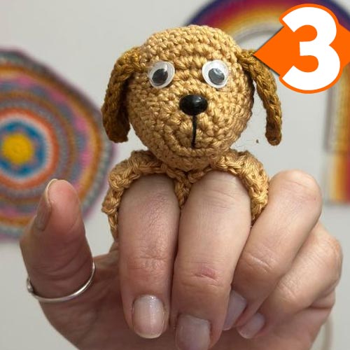 Receita Dedoche de Cachorrinho em Crochê com o Fio Amigurumi