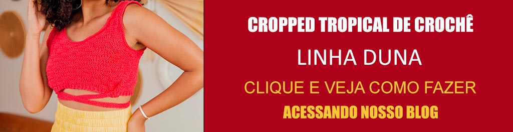 Receita Cropped Tropical de Crochê com Linha Duna