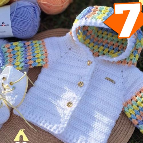 Receita Casaquinho Baby de Crochê com o Fio Nina