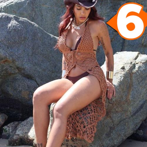 Receita Saída de Praia Âmbar de Crochê com a Linha Queen