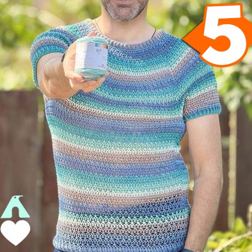 Receita Camiseta Horizonte de Crochê com o Fio Rio