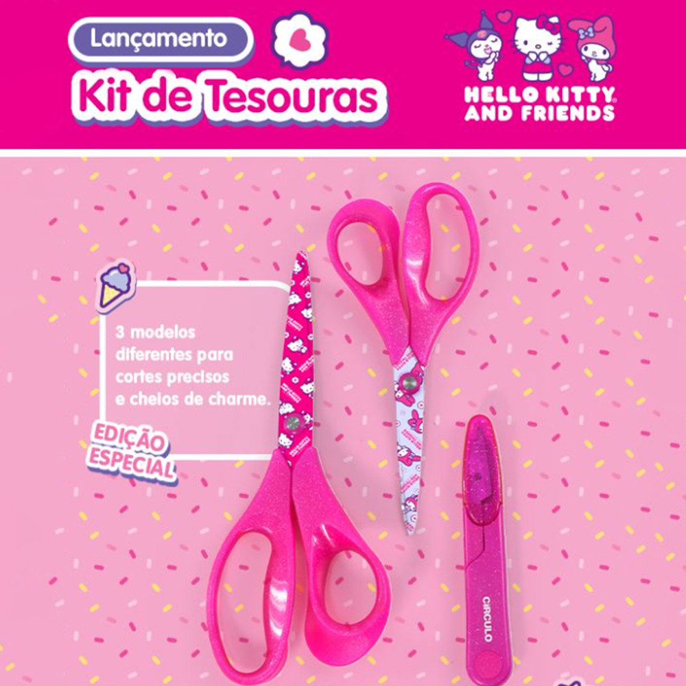 Kit de Tesouras Hello Kitty