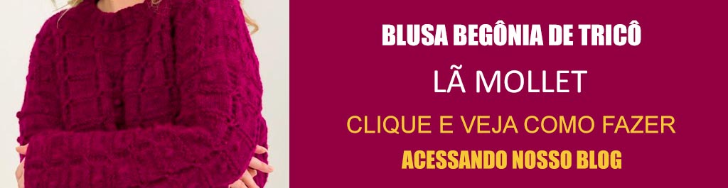 Receita Blusa Begônia de Tricô com a Lã Mollet