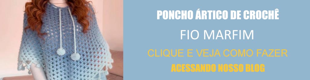 Receita Poncho Ártico de Crochê com o Fio Marfim