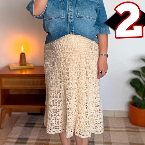 Receita Saia Flora de Croche com a Linha Bella Fashion