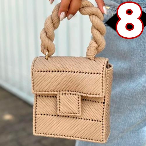 Receita Bolsa Serrado de Tricô com o Fio de Malha Premium