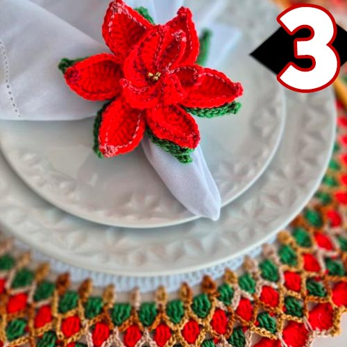 Receita Sousplat e Porta-Guardanapos de Crochê com a Linha Duna