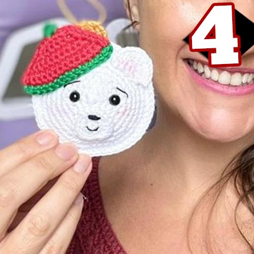 Receita Ursinho Natalino com o Fio Amigurumi