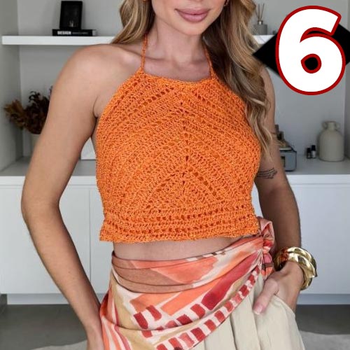 Receita Cropped Sunset de Crochê com o Fio Lolita