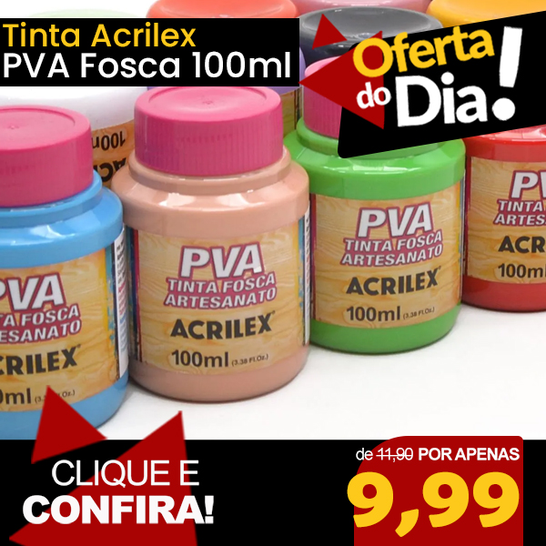 Oferta do Dia - Tinta PVA Fosca Acrilex 100ml