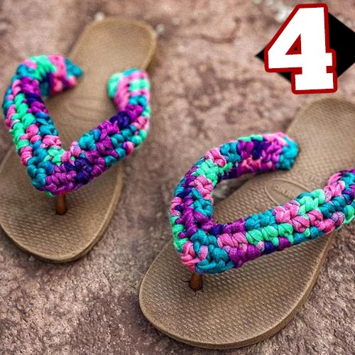 Receita Chinela Violeta de Crochê com o Fio Amor Perfeito
