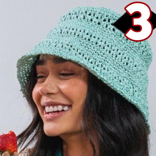 Receita Bucket Hat de Crochê com o Fio de Papel New Raffia