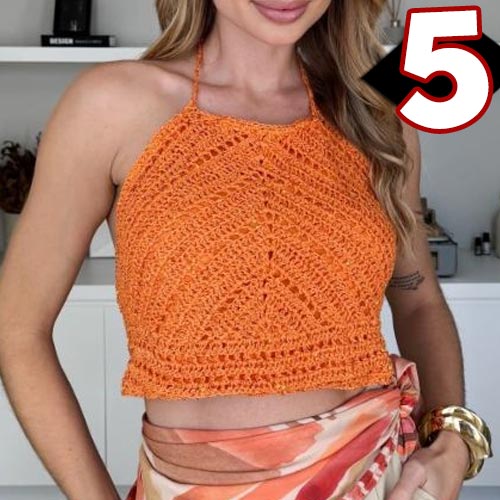 Receita Cropped Sunset de Crochê com o Fio Lolita