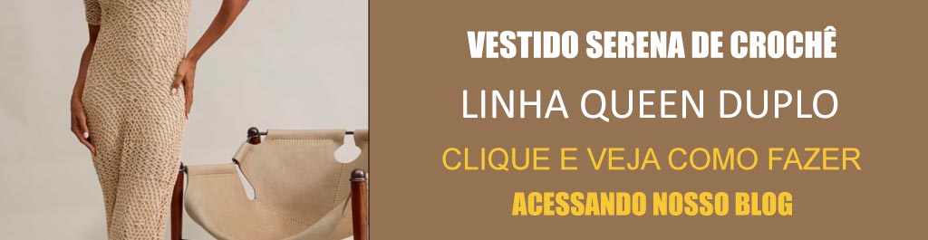 Receita Vestido Serena de Crochê com a Linha Queen Duplo