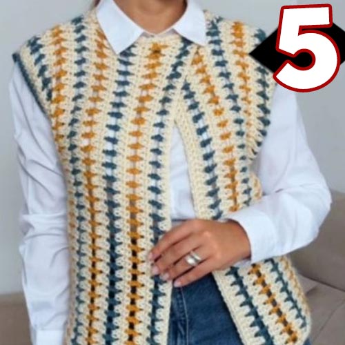 Receita Colete Origem de Crochê com a Lã Seda