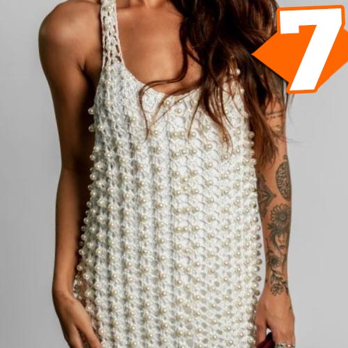 Receita Vestido Nácar de Crochê com a Linha Encanto Slim