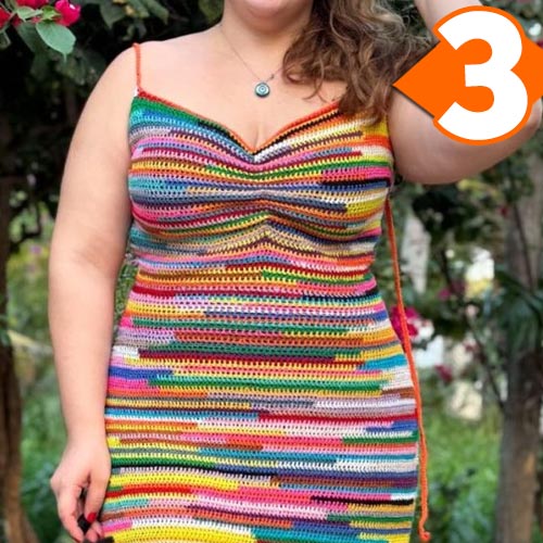 Receita Vestido de Crochê com a Linha Bikini
