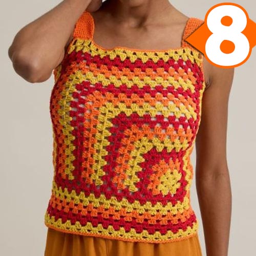 Receita Regata Square Tricolor de Crochê com a Linha Verão