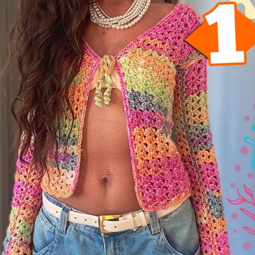 Receita Cardigã Alegria de Crochê com o Fio Tulipa