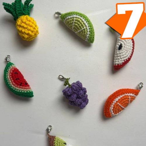 Receita Pingente Uva para Bolsas de Crochê com o Fio Amigurumi