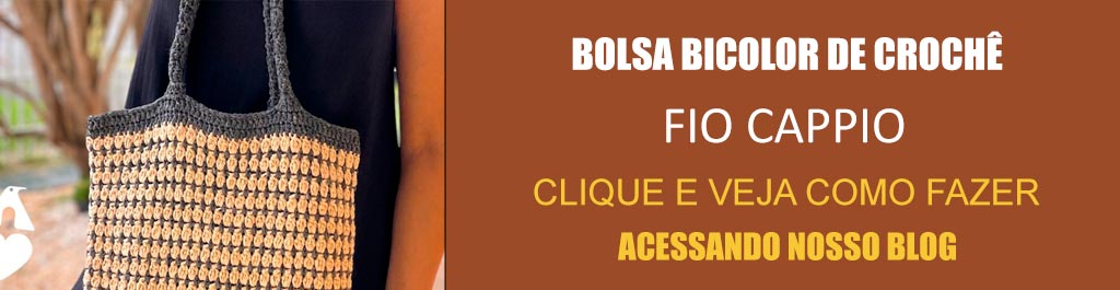 Receita Bolsa Bicolor de Crochê com o Fio Cappio