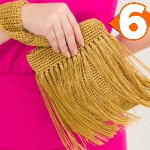 Receita Bolsa Açafrão de Crochê com a Linha Encanto Slim