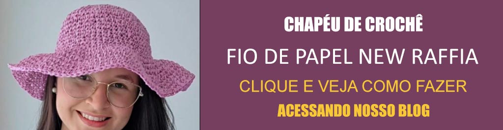Receita Chapéu de Crochê com o Fio de Papel New Raffia
