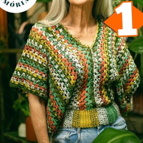 Receita Blusa de Crochê com o Fio Dengo