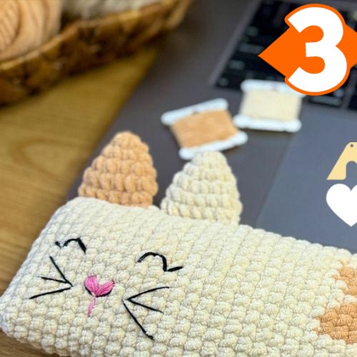 Receita Apoio de Pulso Brrrrr de Crochê com o Fio Vellut Amigurumi